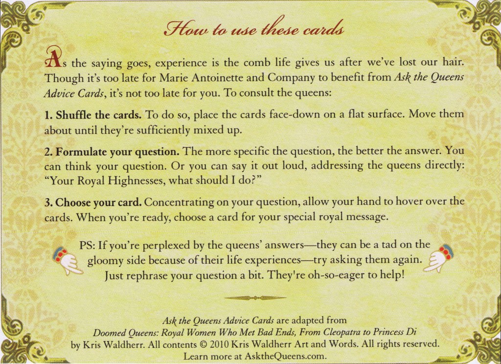 Ask the Queens. Advice Card Deck